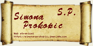 Simona Prokopić vizit kartica